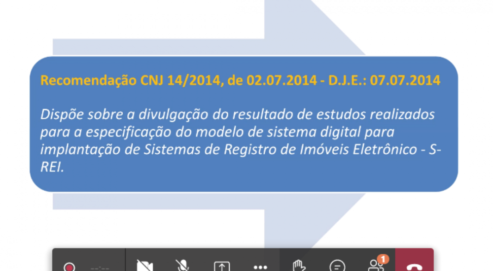 apresentação sobre registro eletrônico de imóveis na tela do computador